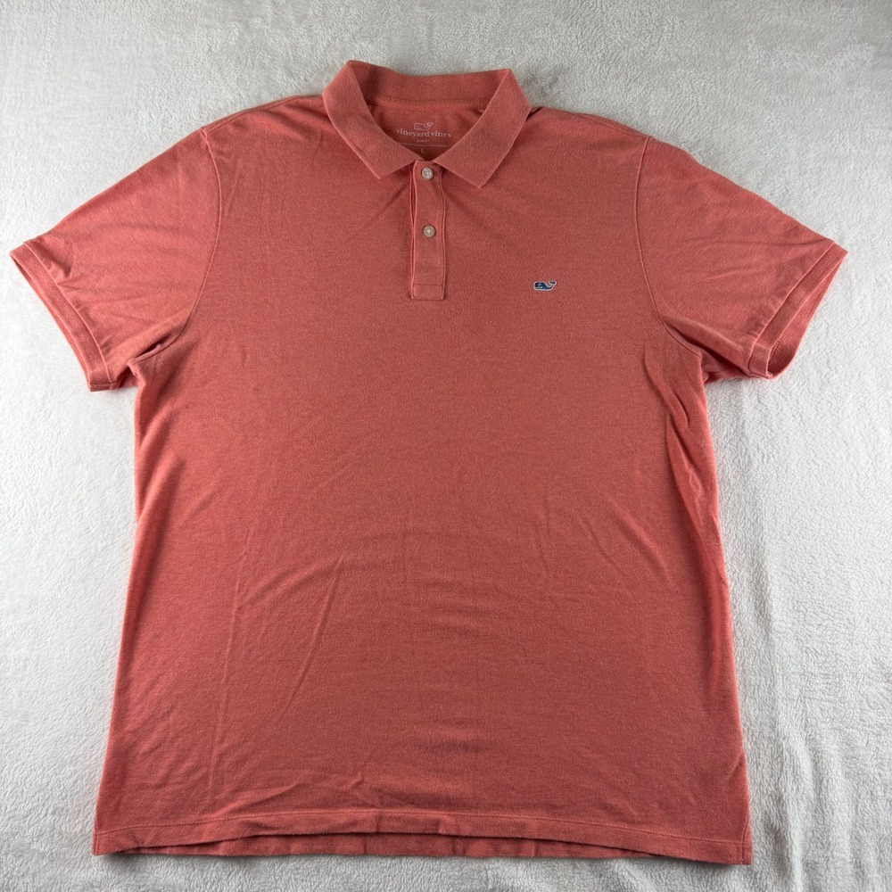 Vineyard Vines Polo Slim Fit Pink Mens Large Casual Preppy Stretch